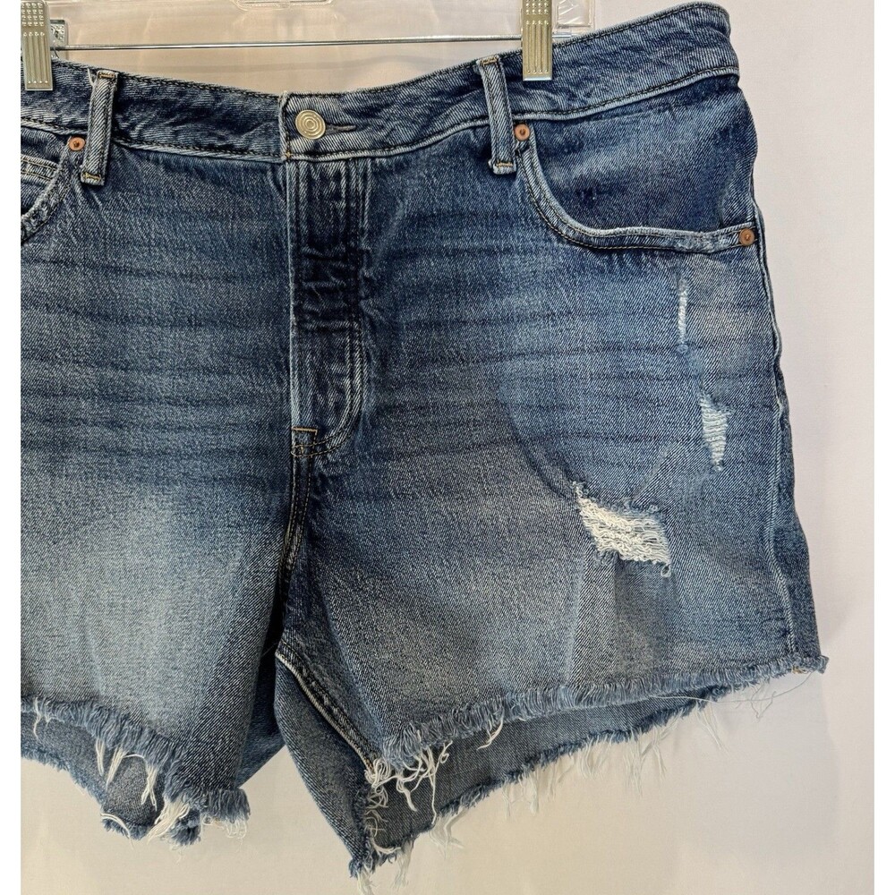 Women’s Goldie Blues Denim Button-Fly Cheeky Shorts Size 18W Distressed